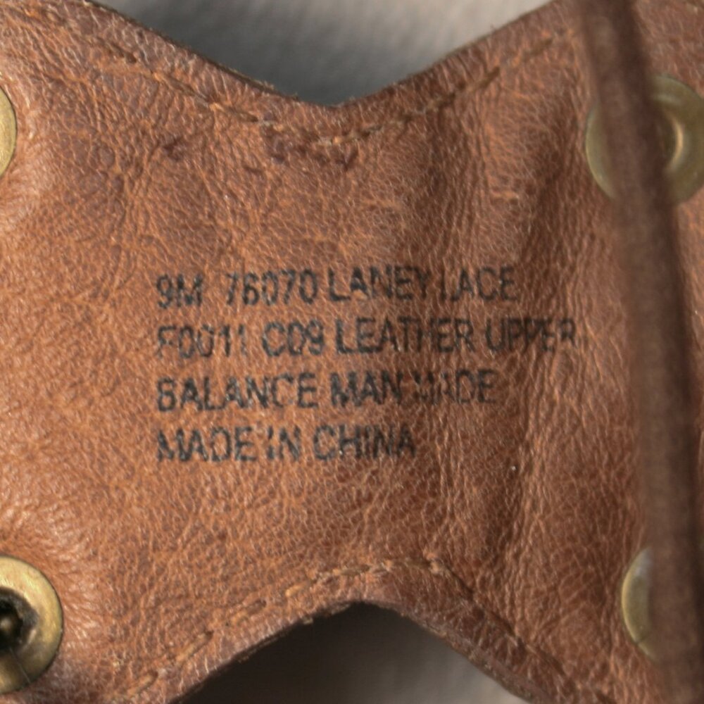 Frye Ladies 9 Laney Lace Brown Leather Open-toe Flat Slingback Gladiator Sandals - Picture 8 of 12